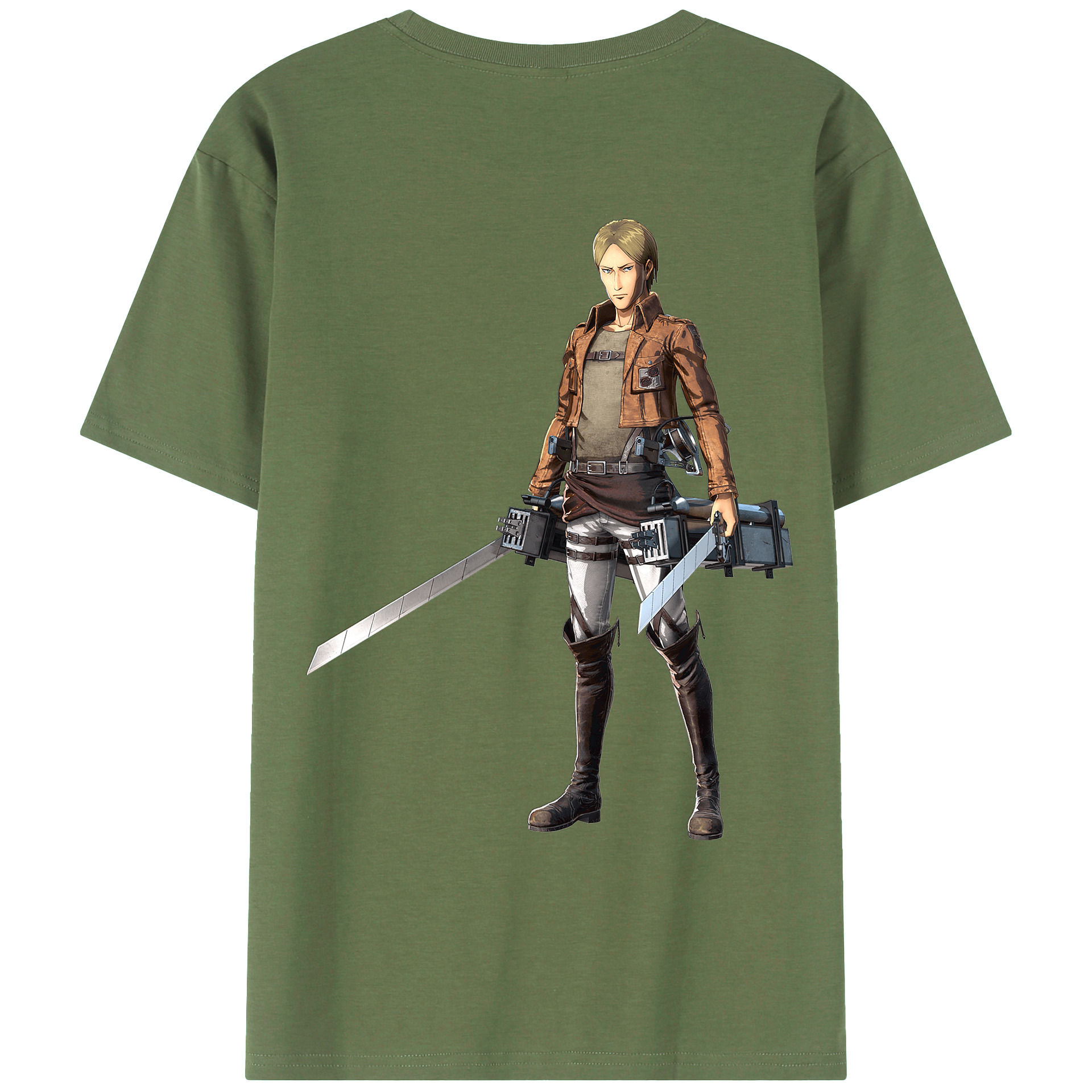 （画像用） 進撃の巨人 Attack on Titan 綿100％ メンズ半袖Tシャツ（バックプリント） 通気性